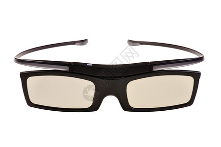 维度白色3D眼镜上的孤立对象视觉眼力背景图片