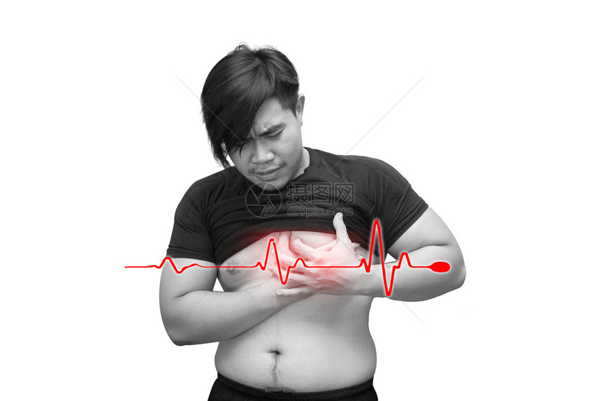 亚洲男心痛与跳线保健和问题概念黑白相间的特写坏心脏病学生图片