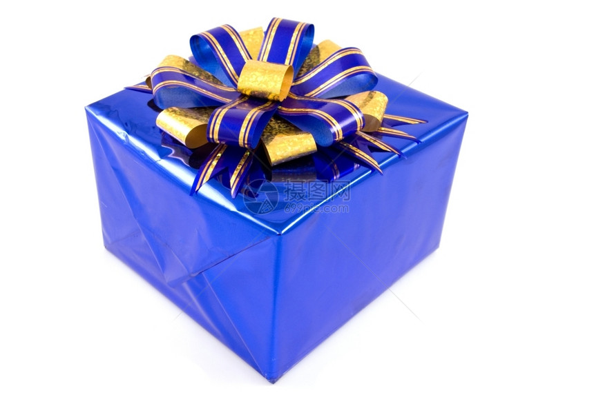 礼物假期弓白色上孤立的礼品盒图片