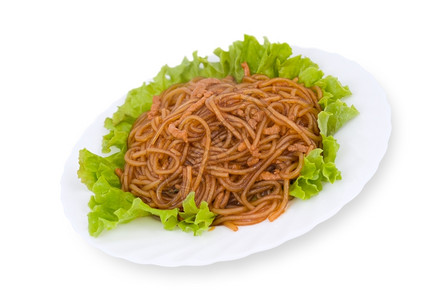 纤维素菜食面粉生菜叶上吃肉白边孤立自由度深图片