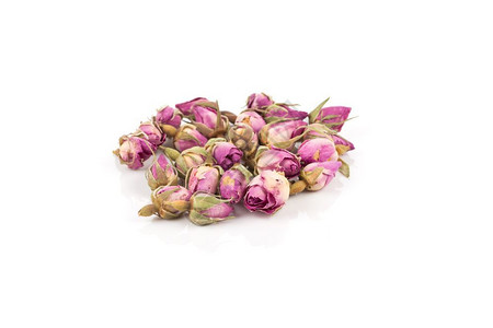 花朵干茶白背景的玫瑰印度人自然香气图片