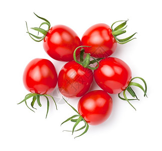 平坦的白色背景樱桃西红柿被孤立在白色背景上被孤立的果汁樱桃番茄水健康图片