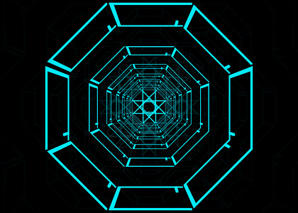 3d沿奥塔贡隧道的蓝光模式黑色未来派明亮图片