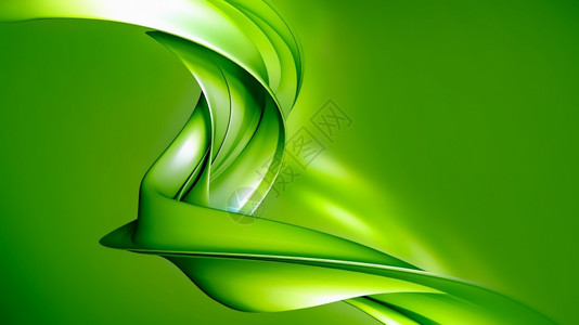 抽象的3D具有平滑绿线的自然背景摘要海浪线条图片