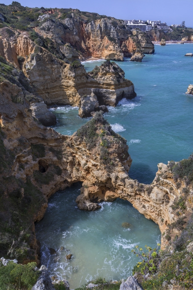 葡萄牙阿尔加韦拉各斯附近PontadaPiedade欧洲风景海岸图片