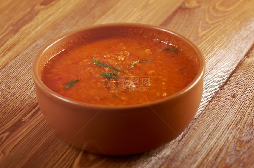 一顿饭食物谱意大利番茄汤或农场式PappaalPomodoro图片