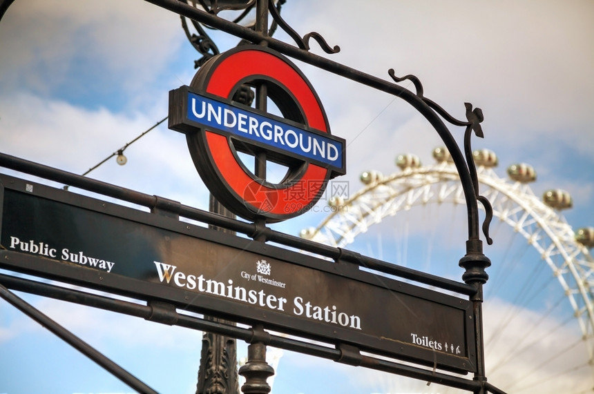 王国克拉夫琴科伦敦的地下标志在威斯密特车站附近联合的图片