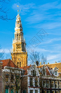 荷兰阿姆斯特丹一个教堂的外观荷兰欧洲镇城市的图片