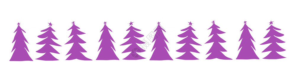 假期冬天新年数字插图圣诞树边冬季背景新年数字插图圣诞节树边紫色的图片