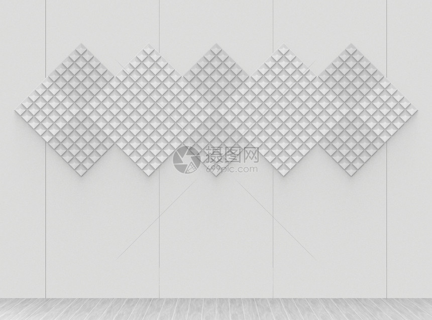 条纹墙纸3d以灰木板为地的白水泥墙上方格结构陶瓷装饰渲染图片