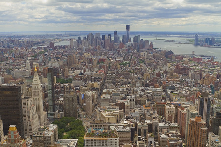 美国纽约市航空战游客皇后区曼哈顿背景图片