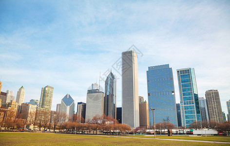 芝加哥市中心城市风景图片