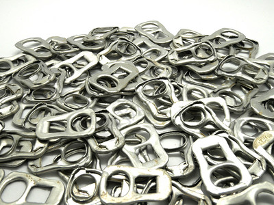 铝盖可以在白色背景上做人造假腿戒指拉材料图片