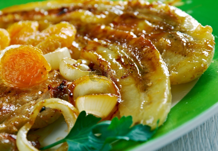 菜果猪肉和法式水果美食香蕉梨蜂巢图片