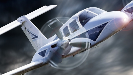 座舱旅行商业近距离接一架在暴风天气中飞行的私人机图片