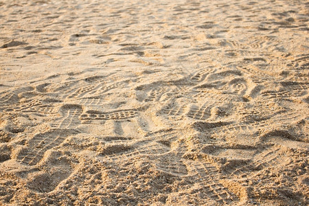 质地小路海滩上沙的人类脚印美丽图片