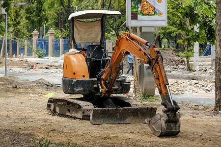 建造Backhoe工地建设机械液压图片