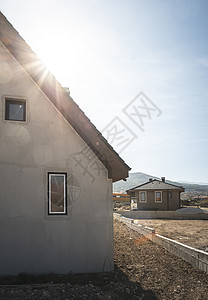 屋顶工住房建筑程地框架高清图片