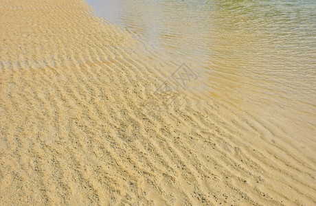 户外海滩湿沙波纹图案背景棕色的海滨图片