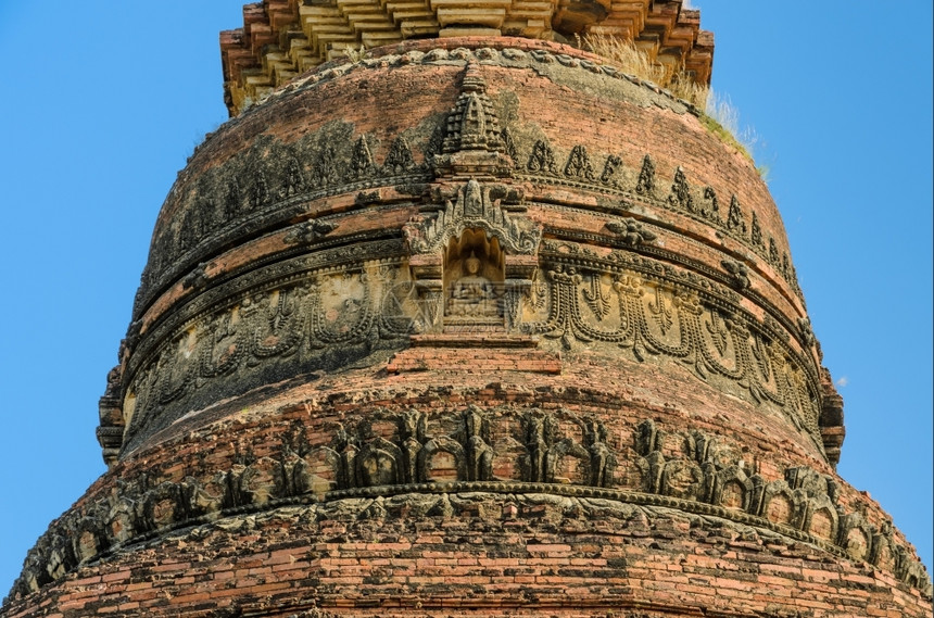 砖佛缅甸巴甘古寺庙异教徒图片