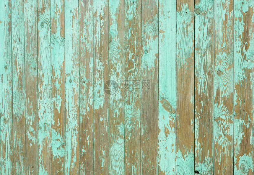 弃垃圾摇滚古旧风化绿漆色木壁围栏背景灰色的图片