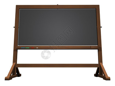 以白色背景孤立的学校黑板3DMake黑色的木制写背景图片