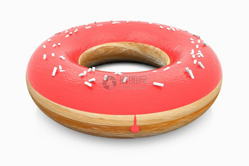 新鲜的颜色圆形红糖层甜圈3D图片