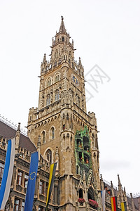 地标慕尼黑市政厅主塔和Glockenspiel主要的建造图片