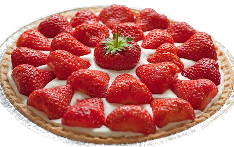 傻乎的糕点脆皮孤立在白色上的自制草莓奶酪蛋糕图片