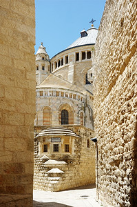 大屠杀浩劫耶路撒冷锡安山的托管修道院古老的背景图片