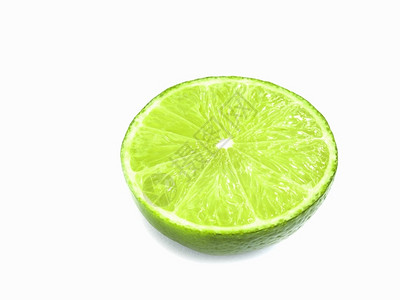 酸的清净半切塔希提柠檬将水滴分白绿色新鲜的背景图片