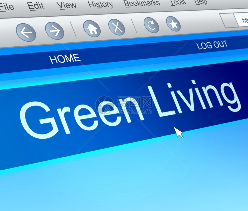 单词网站带有绿色生活概念的计算机屏幕捕捉图示Instracument生态的图片