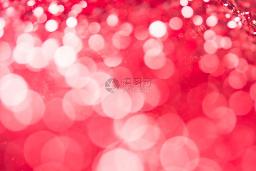 红色bokoh节日的圣诞装饰背景热情派对模糊图片