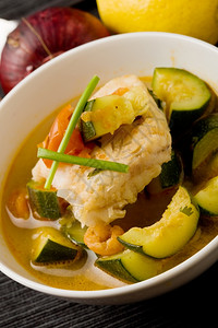照片美味的鱼汤与鳕和合照健康意大利语美食图片