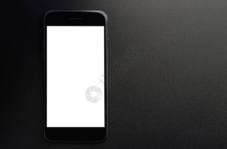 展示技术手机在黑背景上显示白色屏幕网站图片
