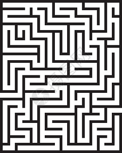 黑色的简单白背景上孤立的黑矩形迷宫塞尔维亚背景图片