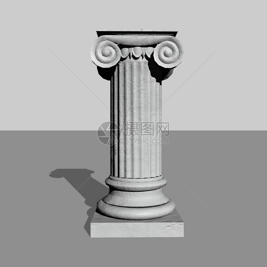 灰色背景一石块柱或圆体3D华丽的座文化图片