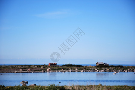 位于瑞典群岛的西德上伊利克波罗海岸丰富多彩的安详夏天图片