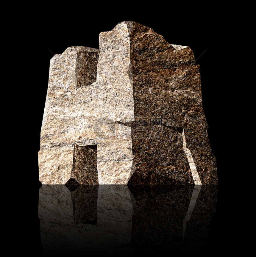 美国广播公司山按字母顺序三维石块字母H的图像图片