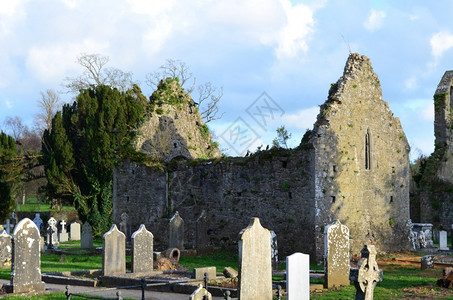 Adare爱尔兰的修道院废墟和英石阿代尔修道士图片