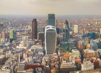 商业伦敦市全景空中概览区天线图片