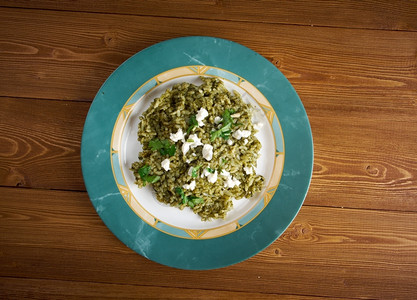 斯潘科里佐spinach和稻谷希腊菜素食主义者意大利图片