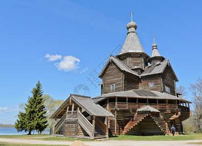 宗教建造俄罗斯VelikyNovgorod维托斯拉夫利西木建筑博物馆伍德教堂草背景图片