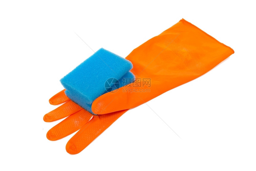 橡胶手套和厨房用海绵结构体屋化学图片