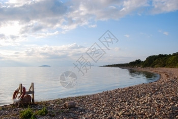 沿海旅行假期波罗的海湾在瑞典群岛奥兰的一处海湾中平静水图片