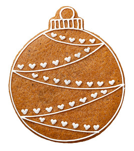 美食圣诞节的姜饼球干白背景隔离在上象征曲奇饼图片
