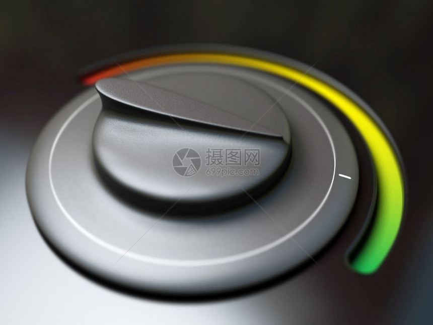 气体黑色背景按钮上的自动调温器设置在绿色颜节能生态量上infowhatsthis生态的储蓄图片