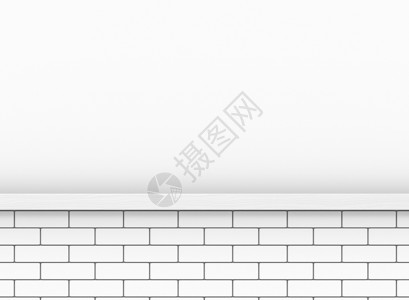 长方形3d复制空间水泥背景的白色长矩形砖块墙壁干净的质地背景图片