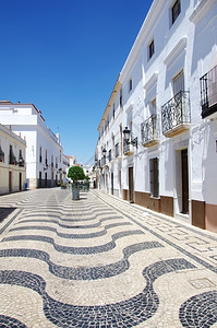 门西班牙奥利文扎市广场葡萄牙人行道生活美林图片