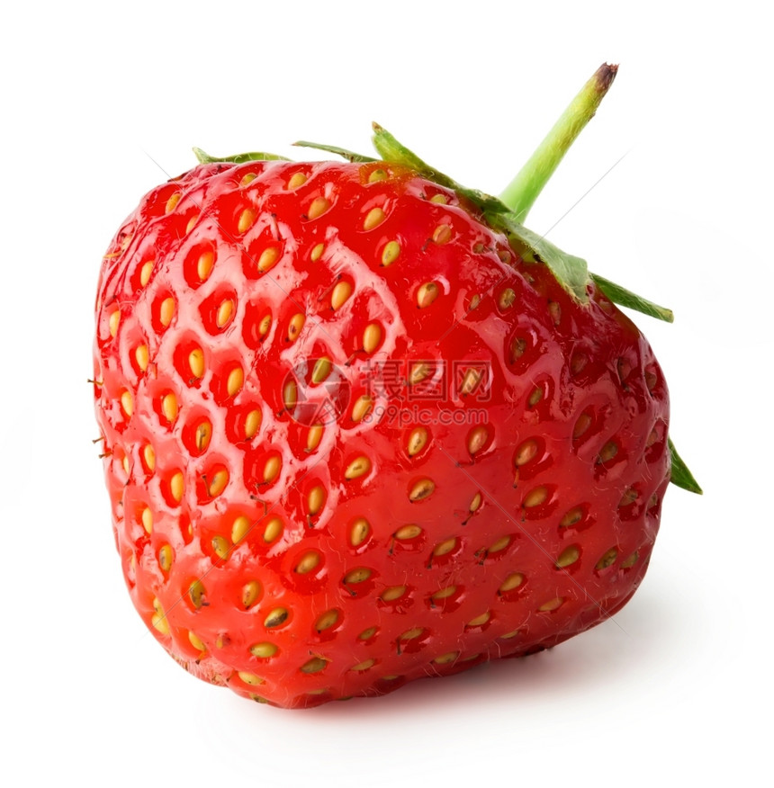 绿色食物孤立在白背景上的红草莓孤立在白色背景上的红草莓美丽图片